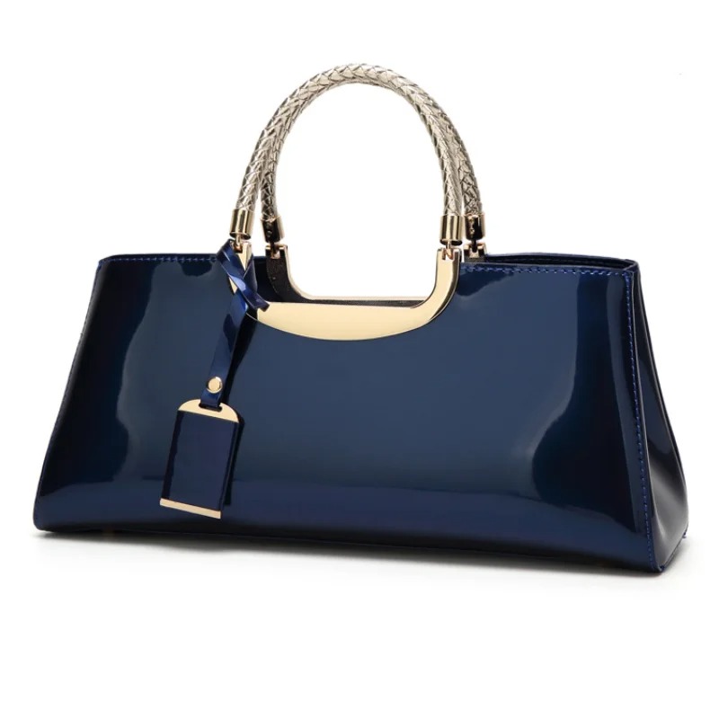 Patent Leather Bag Shoulder Bag Handbag Wedding Bag Bridal Bag Banquet Bag Tote Bag, Patent Leather Bag Shoulder Bag Handbag Wedding Bag Bridal Bag Banquet Bag Tote Bag, Dark Blue 34cm11cm15cm