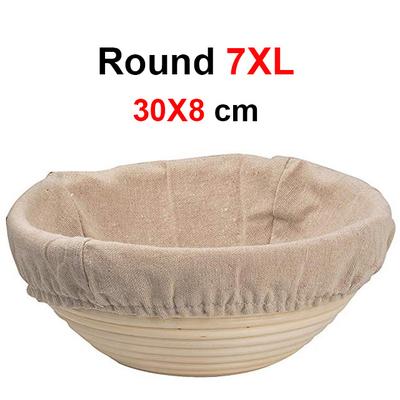 Rattan Bread Proofing Basket Natural Oval Rattan Wicker Dough Fermentation Sourdough Banneton Bread Basket For Baking Round 30X8