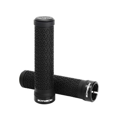 Bicycle Handlebar Grips MTB Mountain Bike Non Slip Rubber Lock On Covers, Single Sided Locking Cycling Handle Grips black