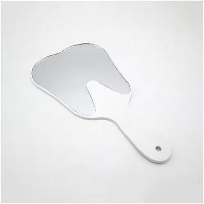 Unbreakable Tooth Shaped Dental Mouth Examination Mirror, Handheld Oral & Makeup Accessory white