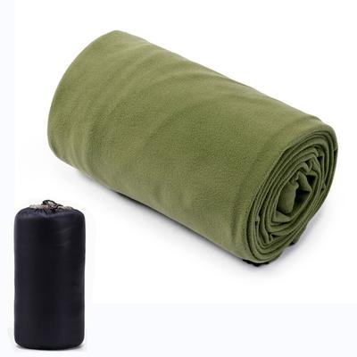 Portable Polar Fleece Sleeping Bag Liner, Warm And Ultra Light Travel Sheet For Outdoor Camping And Tent Beds military Green