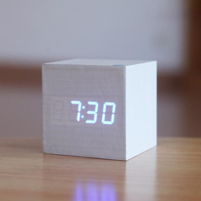 Modern Digital Clock White Blue Light
