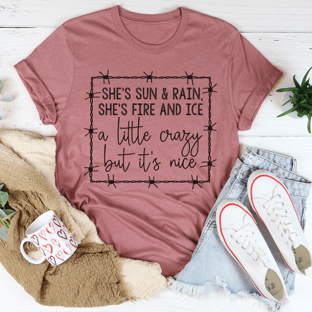 She's Fire & Ice Tee Athletic Heather S
