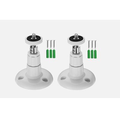 1 4pcs Adjustable Security Wall Mount Holder For Camera Outdoor Indoor Cam Universal Bracket For Cam, CCTV, Baby Monitor 2 pack White
