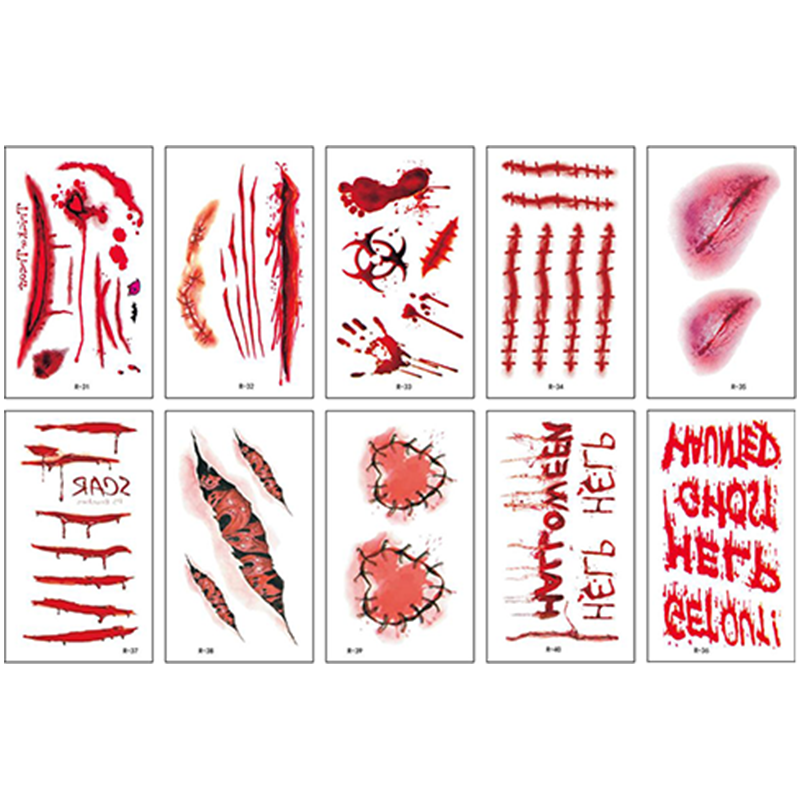 Halloween Scar Tattoo Temporary Waterproof Style B