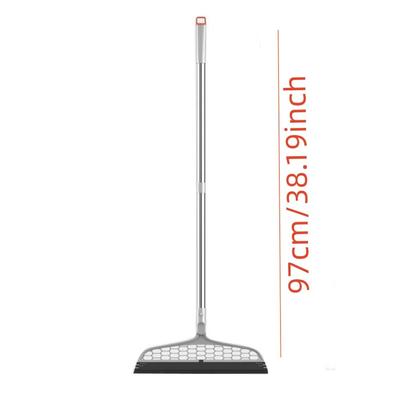 Extendable Silicone Broom: Efficient Floor Cleaning Tool For Pet Hair & Dust DARK GRAY