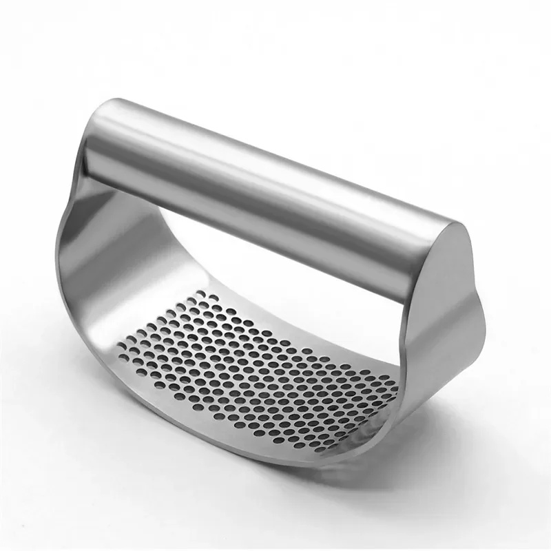 Premium Stainless Steel Garlic Press Rocker Set With Bottle Opener | Heavy Duty Mincer Crusher & Chopper Professional Silver