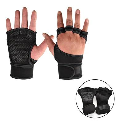 Unisex Training Sport Gloves, Fitness, Bodybuilding, Weightlifting, Gym Workout Gloves, Hand Wrist Palm Protection black a l