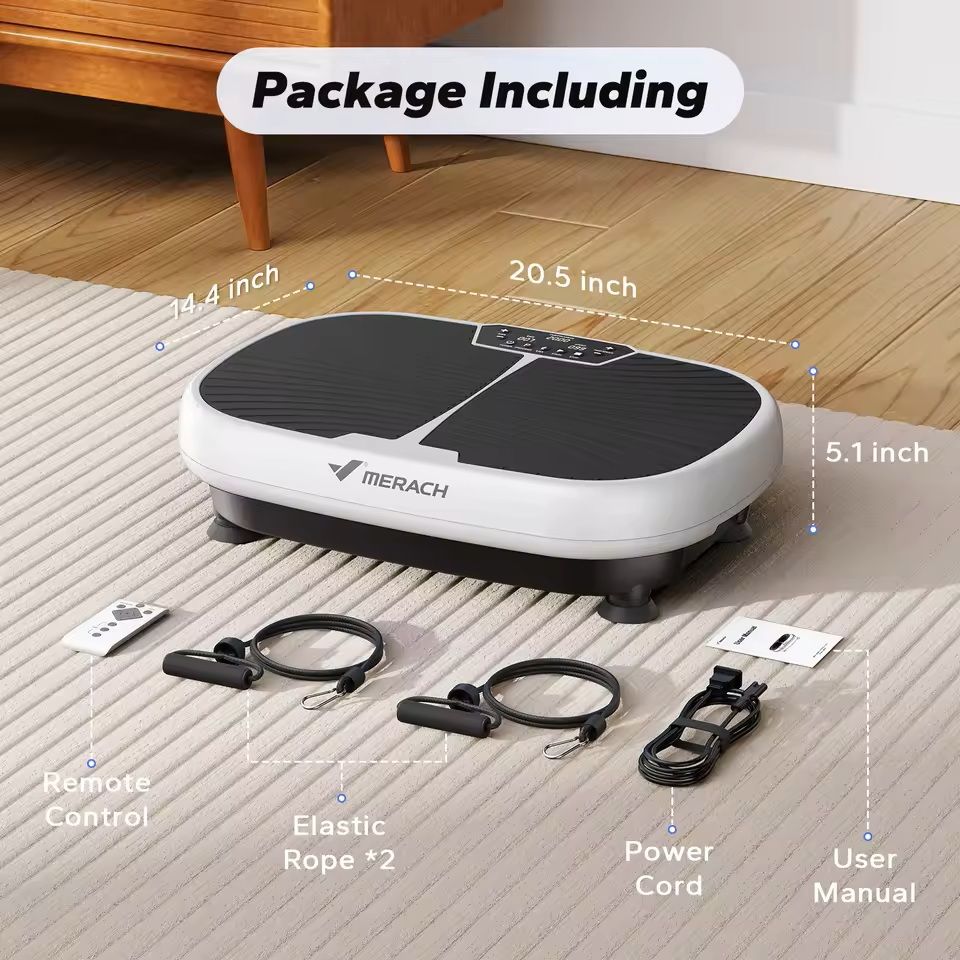 EMS Vibration Plate Exercise Machine For Lymphatic Drainage, Pain Relief & Weight Loss white