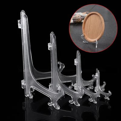 Fashion Clear Plastic Plate Display Stand: Easel Holder For Photo Frames 3 5 7 9inch Size Options 10inch(25cm)
