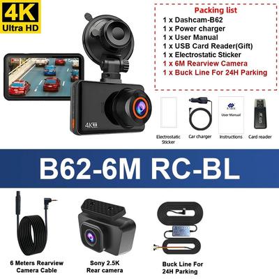 E ACE Dual Dash Cam With 4K Front And 2.5K Rear Camera Support For GPS WiFi Parking And Loop Recording none version 3