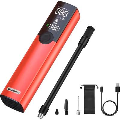 Portable Electric Bike Pump 150 PSI Rechargeable Tire Inflator red