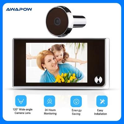 3.5 Inch Digital Door Viewer With 120 Wide Angle Lens And HD Display Battery Powered Peephole Camera peehole Camera