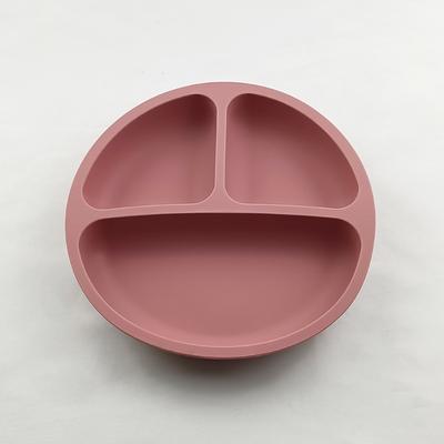 Baby Safe Silicone Dining Plate: Suction Cartoon Children Dishes Toddler Feeding Tableware Color: 9 S Bean Red
