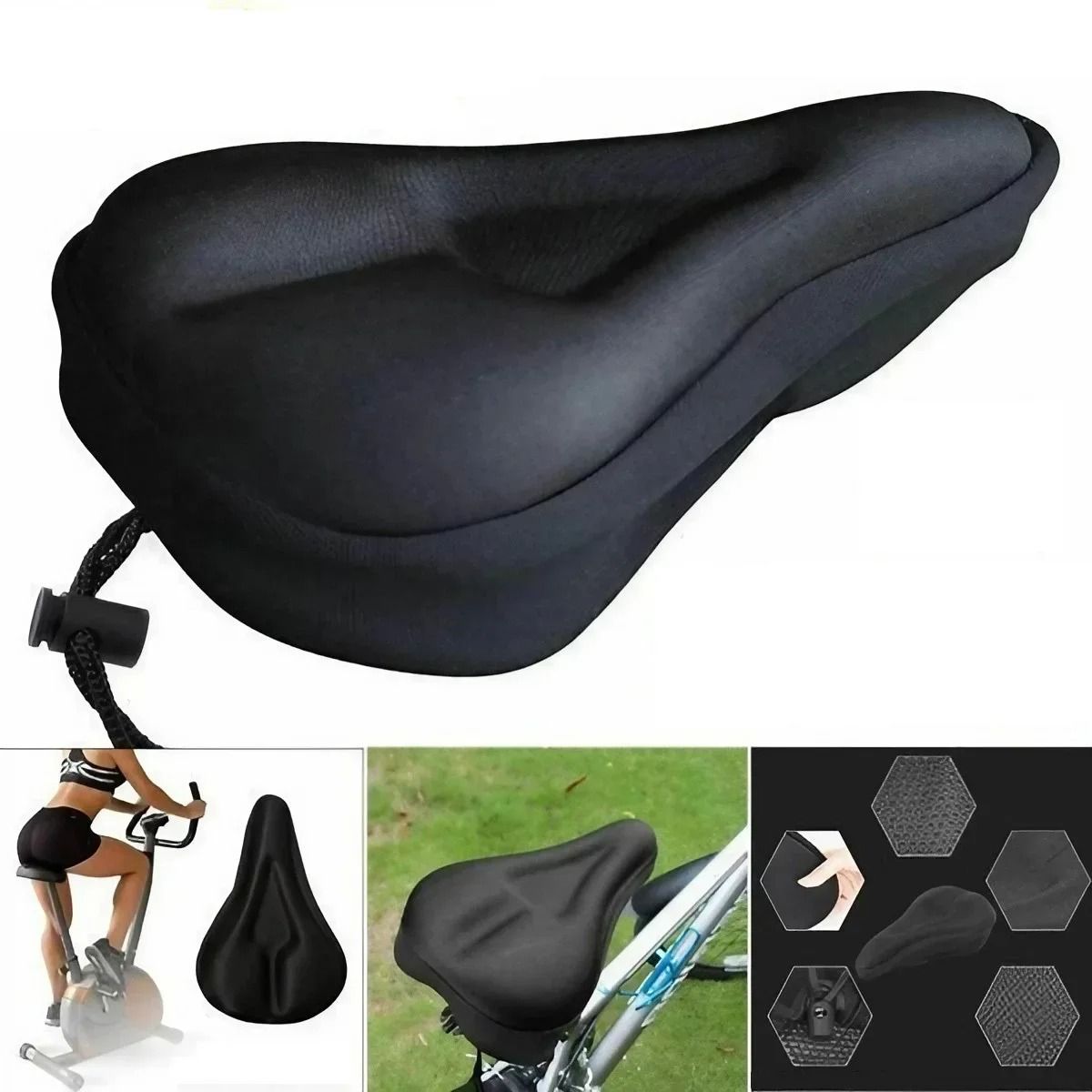 Padded Gel Bike Seat Cushion With 3D Foam Support For Mountain And Exercise Bikes orange