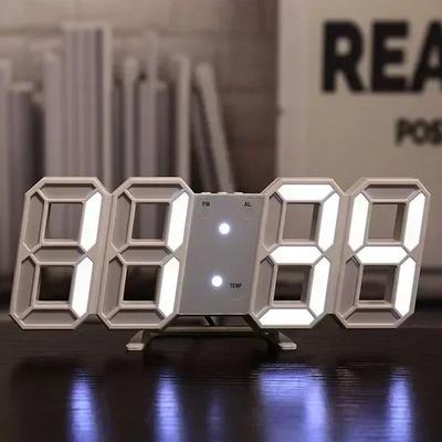 3D Digital Wall Clock: Glow Night Mode, Adjustable Electronic Watch For Home Decoration LED Clock For Living Room, Gar 2