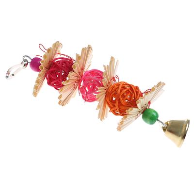 Interactive Rattan Ball Bird Toy: Fun Chew Toys For Parrots In Cages B