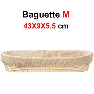 Rattan Bread Proofing Basket Natural Oval Rattan Wicker Dough Fermentation Sourdough Banneton Bread Basket For Baking Baguette 43X9X5