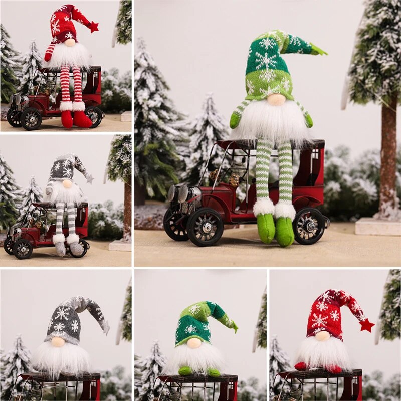 Christmas Glowing Gnome Doll Festive Home Decor & Gift For New Year 2023 Short Green 23x6.5cm