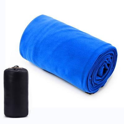 Portable Polar Fleece Sleeping Bag Liner, Warm And Ultra Light Travel Sheet For Outdoor Camping And Tent Beds blue