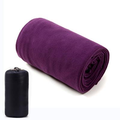 Portable Polar Fleece Sleeping Bag Liner, Warm And Ultra Light Travel Sheet For Outdoor Camping And Tent Beds purple