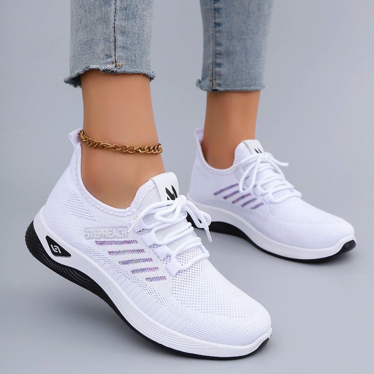 Lightweight Casual Lace Up Sneakers For Women 6 red