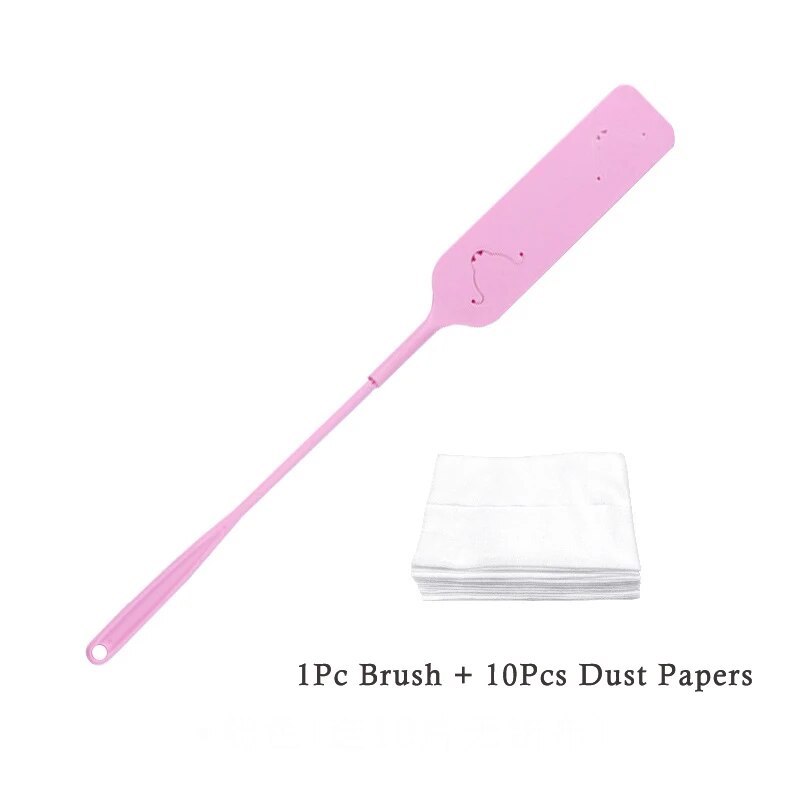 Effective Long Handle Dust Gap Brush With 10 Non Woven Cloths: Perfect Household Cleaning Tool PINK