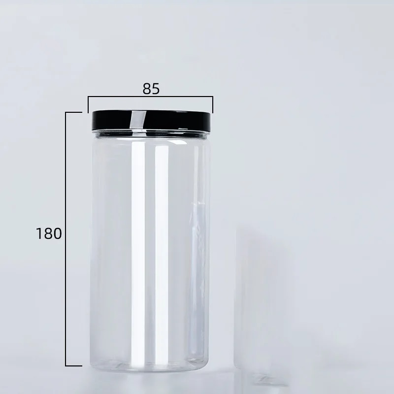 Plastic Clear Sealed Can With Lid: Food Grade Circular Storage Bucket 420ml