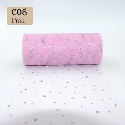Glitter Sequin Tulle Roll 10 Yards Organza Laser Crafts Wedding Decoration White Tulle Birthday Party Supplies C25 10Y
