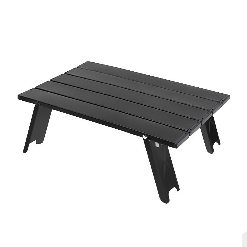 Mini Camping Table, Lightweight Aluminum Alloy Outdoor Table With Carry Bag Perfect For Hiking, Beach & Tailgating black