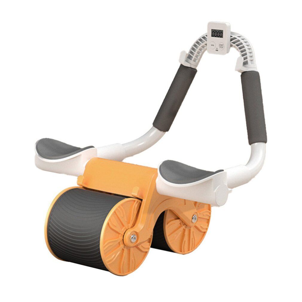 Automatic Rebound Ab Roller ABS Workout Wheel Orange + Timer