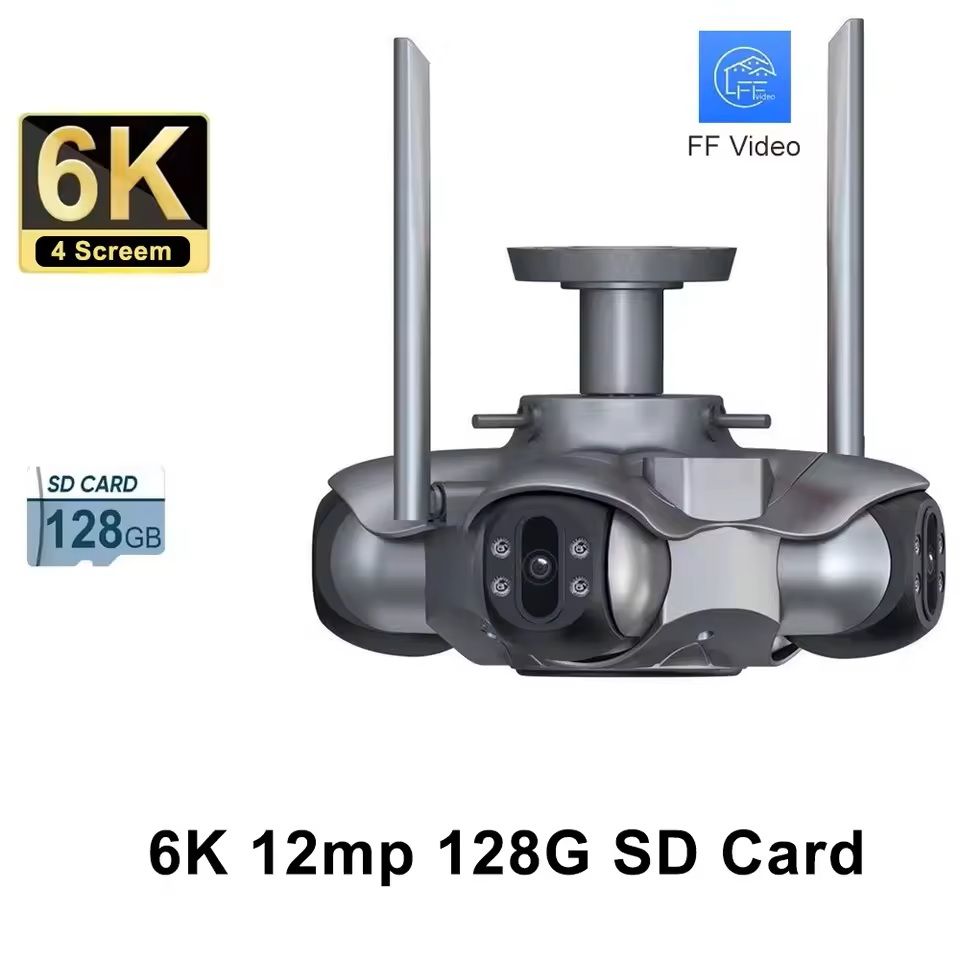 10K 6K WiFi PTZ Surveillance Camera With Auto Tracking And Four Lenses 6k Wifi + 128gb uk