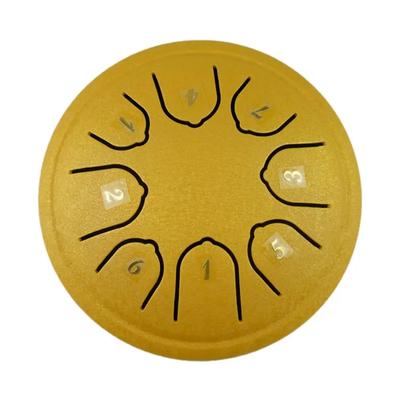 8 Tone Steel Tongue Drum Mini Hand Pan Drums With Drumsticks, Music Tambourine, And Accessories Portable Percussion gold