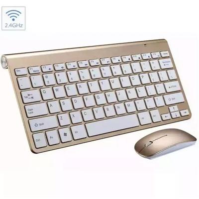 Mini Wireless Keyboard And Mouse Set Waterproof 2.4G For Mac Apple PC Computer gold