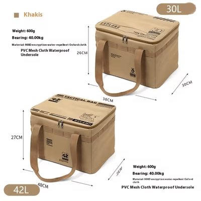 Tactical Camping Storage Bag Insulated Folding Box Waterproof 30L Or 42L khaki 42l