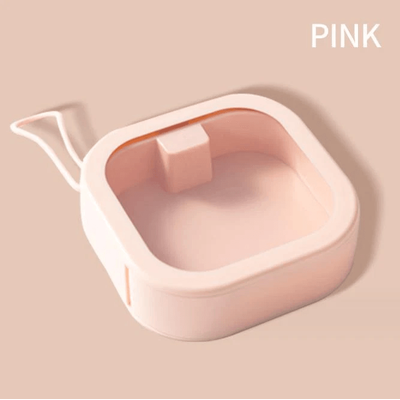 Orthodontic Retainer Holder Storage Box Dental Denture Case Mouthguard Container For Travel And Daily Use pink