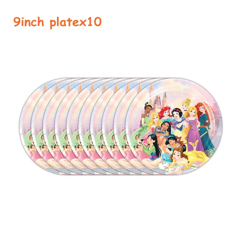 Disney Princess Snow White Birthday Party Decorations & Supplies: Tableware Sets, Cups, Plates, Loot Bags & More For Gir 9inch Plate 10pcs