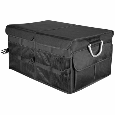 Collapsible Car Trunk Organizer With Cover, Multi Compartment Cargo Storage Box Collapsible Car Trunk Organizer With Cover, Multi Compartment Cargo Storage Box