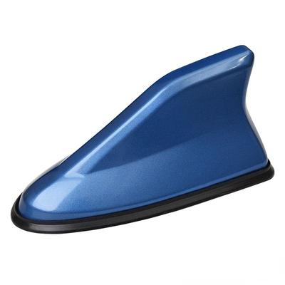 Universal Car Shark Fin Antenna FM AM Radio Signal Aerial Roof Mount Sleek Auto Styling Accessory For All Car Models blue