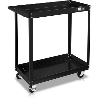 Heavy Duty 2 Tier Rolling Tool Cart, Steel Utility Storage For Garage & Mechanics Heavy Duty 2 Tier Rolling Tool Cart, Steel Utility Storage For Garage & Mechanics