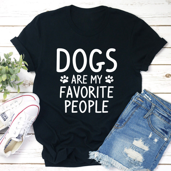 Dogs Are My Favorite People Tee Black Heather 2XL