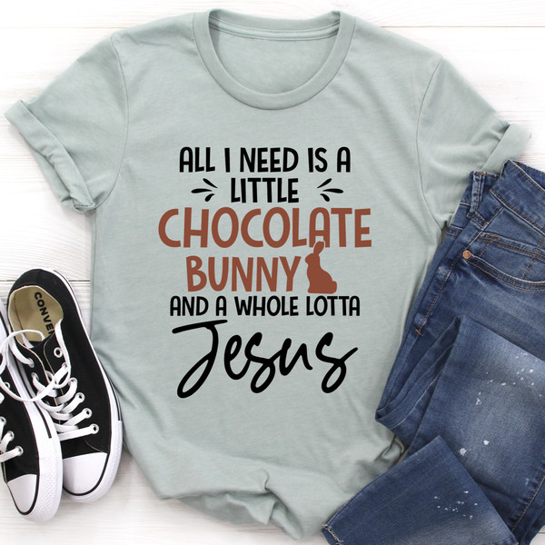 All I Need Is A Little Chocolate Bunny Tee White XL