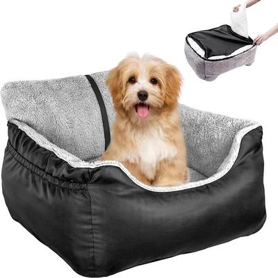 Large Medium Dog Car Seat: Washable Pet Booster & Carrier Bed black 55x50x35cm