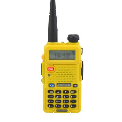 Dual Band Handheld Walkie Talkie Two Way Radio VHF UHF FM Portable BF 5R For Security, Camping & Emergency yellow