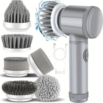 Electric Spin Scrubber Cordless Spin Scrubber With 6 Replaceable Brush Heads Electric Cleaning Brush Cleaning Tools Electric Spin Scrubber Cordless Spin Scrubber With 6 Replaceable Brush Heads Electric Cleaning Brush Cleaning Tools
