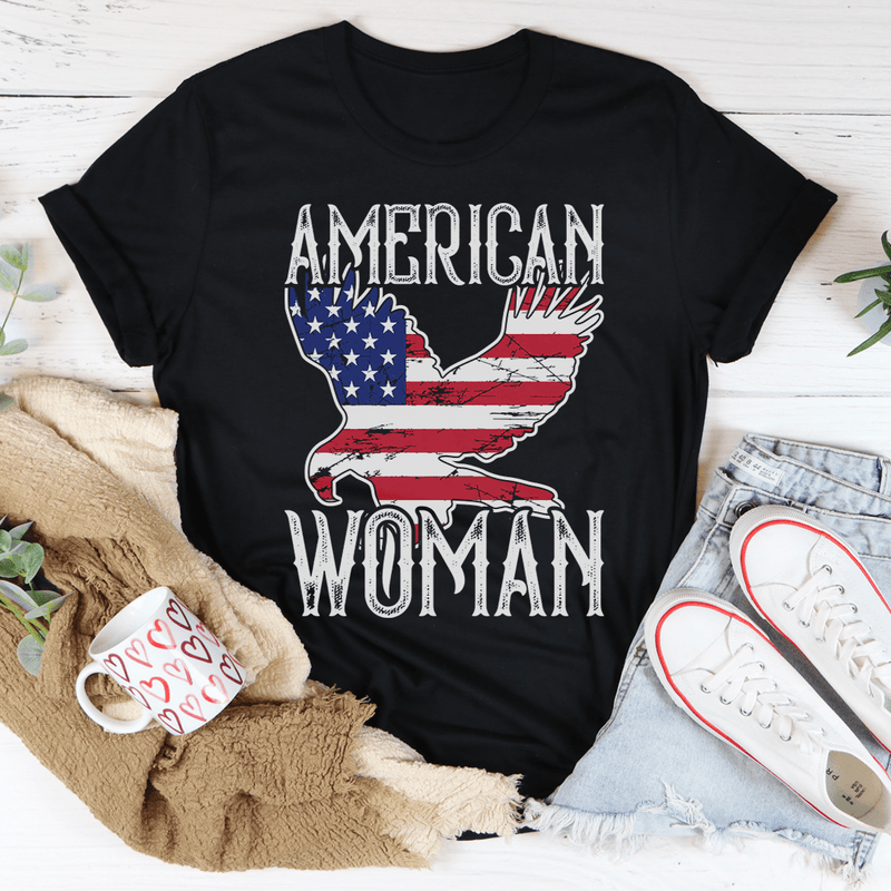 American Woman Eagle Tee Athletic Heather M