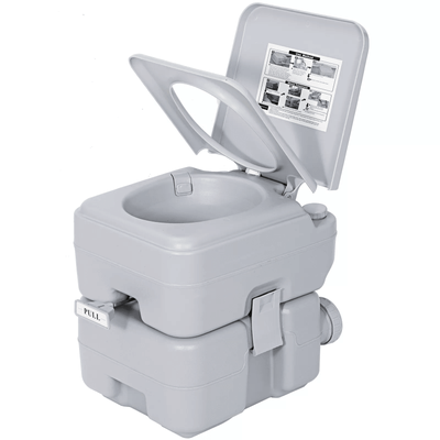 Portable Camping Toilet With Flush System & Lid, Ideal For RVs, Boats & Outdoor Adventures Portable Camping Toilet With Flush System & Lid, Ideal For RVs, Boats & Outdoor Adventures