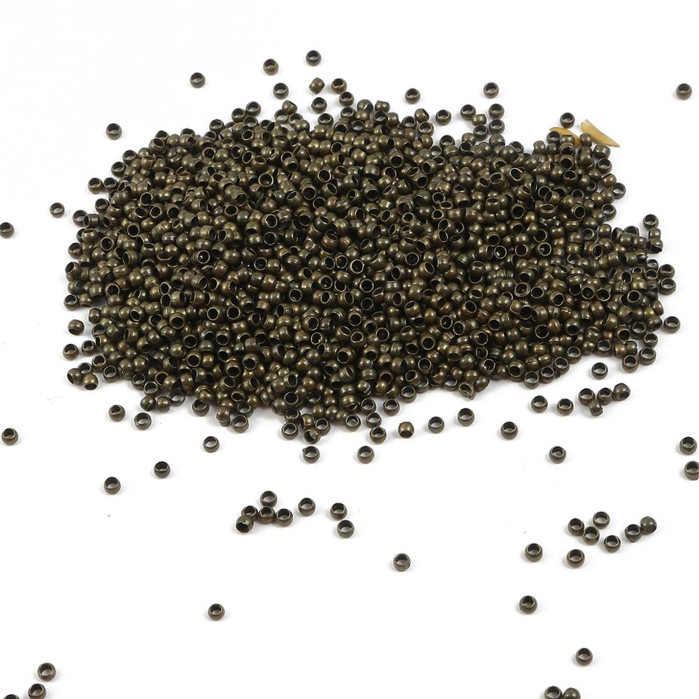 Gold, Silver, Copper Crimp End Beads: 1.5 4mm Spacer Stoppers For DIY Earring & Necklace Making Color: Antique Bronze 2mm 500pcs