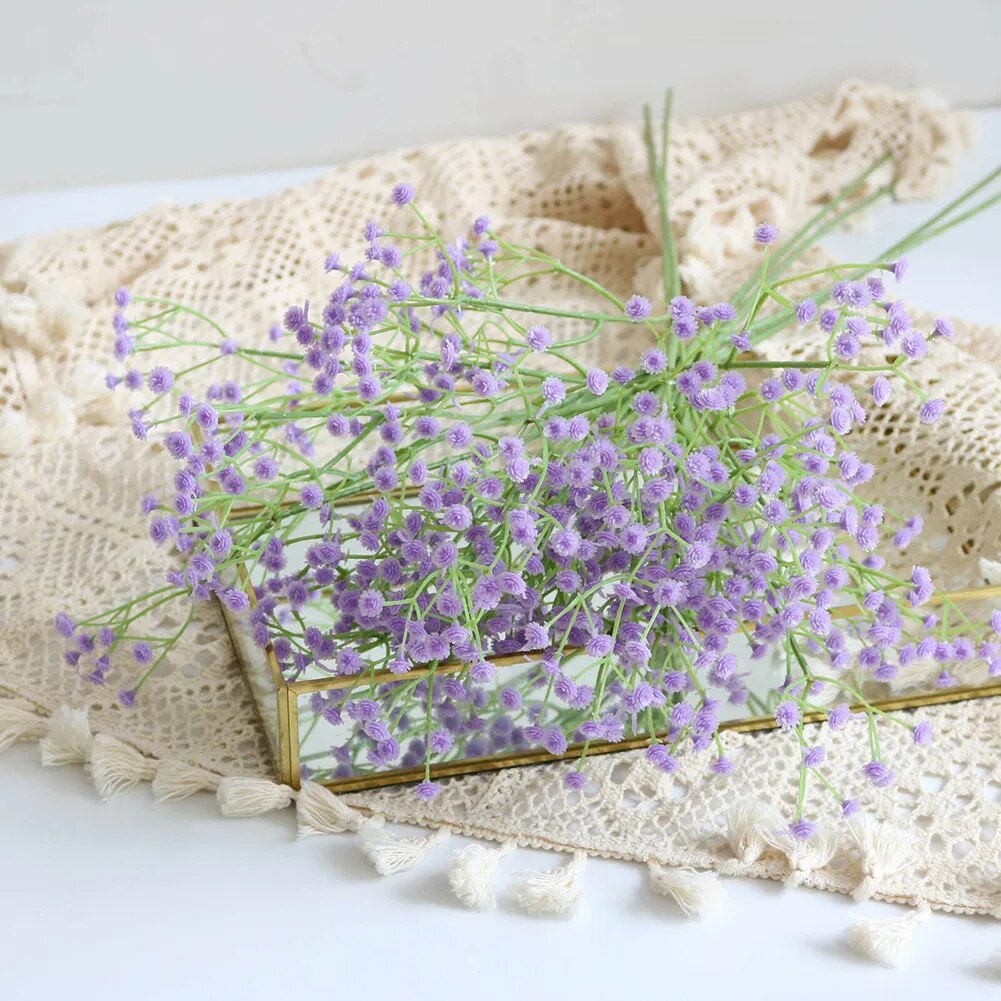 1Pc Plastic Gypsophila DIY Floral Bouquets 64cm Wedding Home Decoration Color: Light Purple