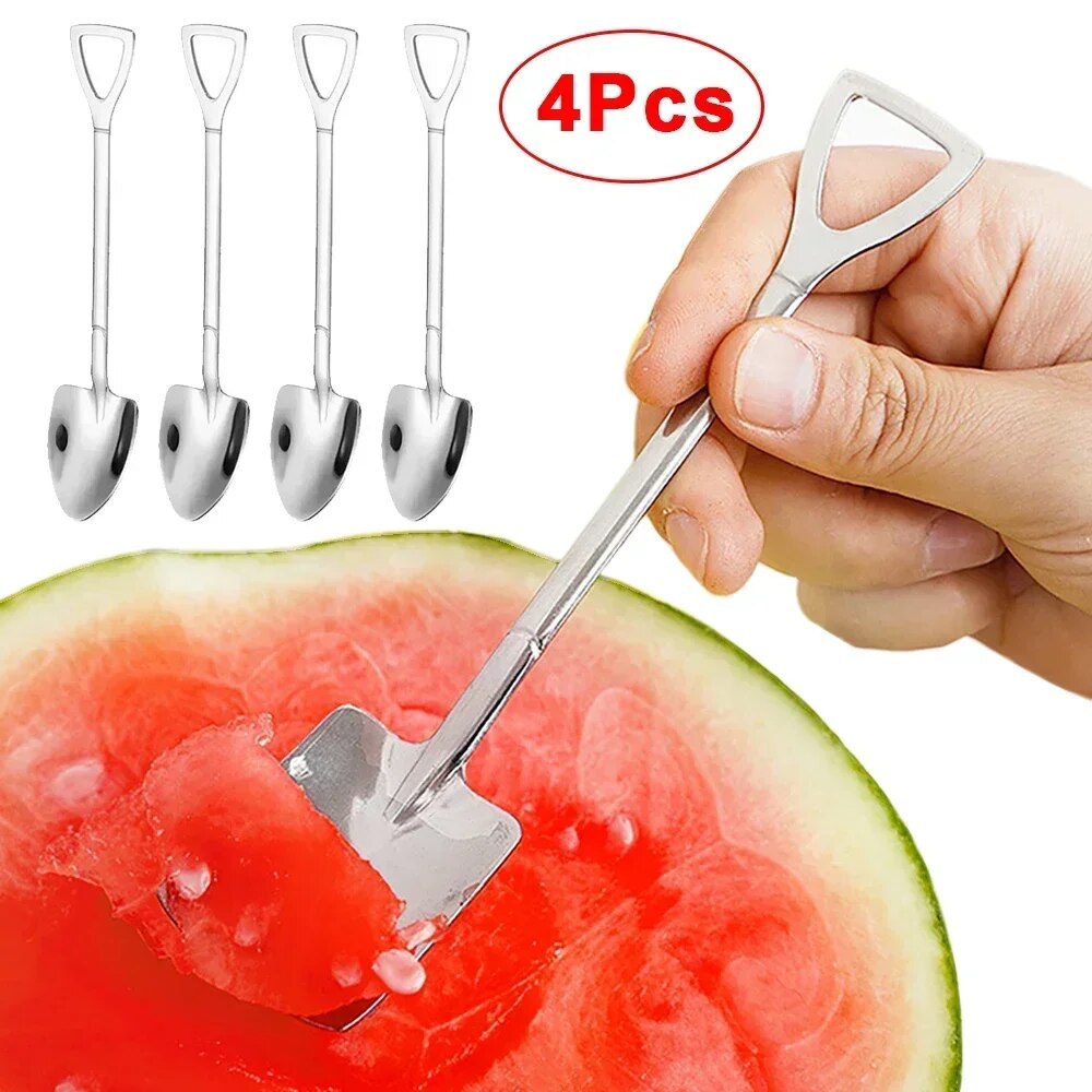 Stainless Steel Shovel Spoon Set For Coffee, Tea, Ice Cream, Dessert Creative Kitchen Tableware Cutlery Style A(1Pcs)